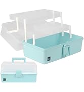 WEWLINE Sewing Storage Organizer Box 13-Inch Art Storage Box Craft Organizer 3-Layers with Handle...