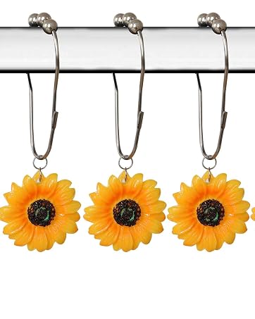 Sunflower Shower Curtain Hooks