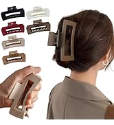 6Pcs Cloud Claw Clips for Women 4.2 Inch Square Soft Hair Claws Non-Slip Strong Durable & Unbreak...