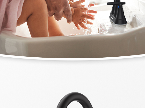 Matte Black Bathroom Sink Faucet Bathroom Faucets for Sink 3 Hole Faucet for Bathroom Sink Vanity RV