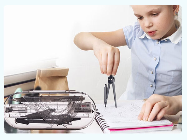 geometry set, math supplies, protractor and compass set, middle school supplies