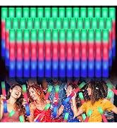 HONLYNE 205 PCS Foam Glow Sticks, Bulk Glow Sticks with 3 Modes Colorful Flashing, LED Light Stic...