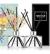 COCODOR Reed Diffuser Set / 6.7oz / 2 Pack/Flower Diffuser White Jasmine & Signature Diffuser Ref...