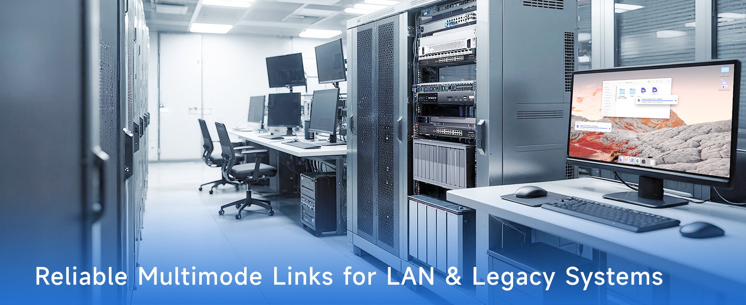 High-performance OM3 LC to LC fiber cable for switches, servers, and storage