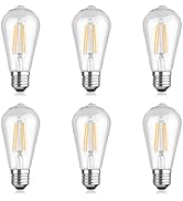 Dimmable LED Edison Bulbs 6W Equivalent 60W, ST58 Vintage Light Bulbs E26 Base 2700K Warm White A...