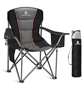 ALPHA CAMP Oversized Folding Camping Chair, Heavy Duty Portable Lawn Chairs with Cooler Bag, Side...
