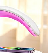 Smart LED Table Lamp with Bluetooth Speaker, Fast Wireless Charger, RGB Night Light, Sunrise Alar...