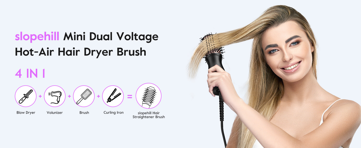 DUAL VOLTAGE HAIR DRYER BRUSH