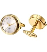 Avaner Men's Clip Cufflinks Watches: Analog Quartz Working Pocket Watch Gold Silver