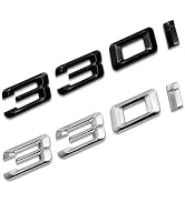 2Pcs 330i Emblem Genuine OEM Size Trunk Lid Rear Badge Nameplate Decal Auto Accessories Compatibl...