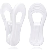 TOFIIGREM White Hanger Clips 50 Pack, Multi-Purpose Plastic Hangers Clips Perfect for Plastic Clo...