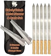 Premium Stainless Steel Grill Skewers, Holder Racks and Case Set - Great for Shish Kabob Skewers ...