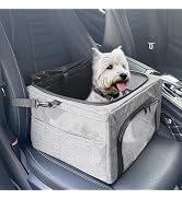 SlowTon Dog Car Seat - with Reinforced Metal Frame for Pets up to 15lbs | Safe Pet Car Seat with ...