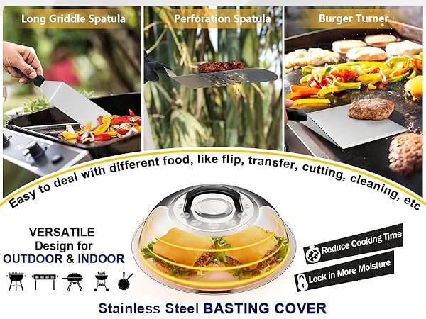griddle accessories for blackstone black stone flattop kit 18pcs smash burger press grill spatula