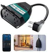 Linkind Matter Outdoor Smart Plug, Work with Alexa, Apple Home, Google Home | IP65 Waterproof, Ti...