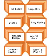 6 x 4 inch Large Moving Labels for Boxes, Blank Moving Boxes Labels Stickers, 160pcs 8 Color Code...