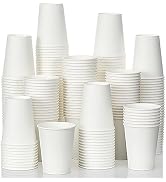 AOZITA [350 Pack 12 oz Disposable Paper Coffee Cups, White Paper Hot/Cold Beverage Drinking Cup f...