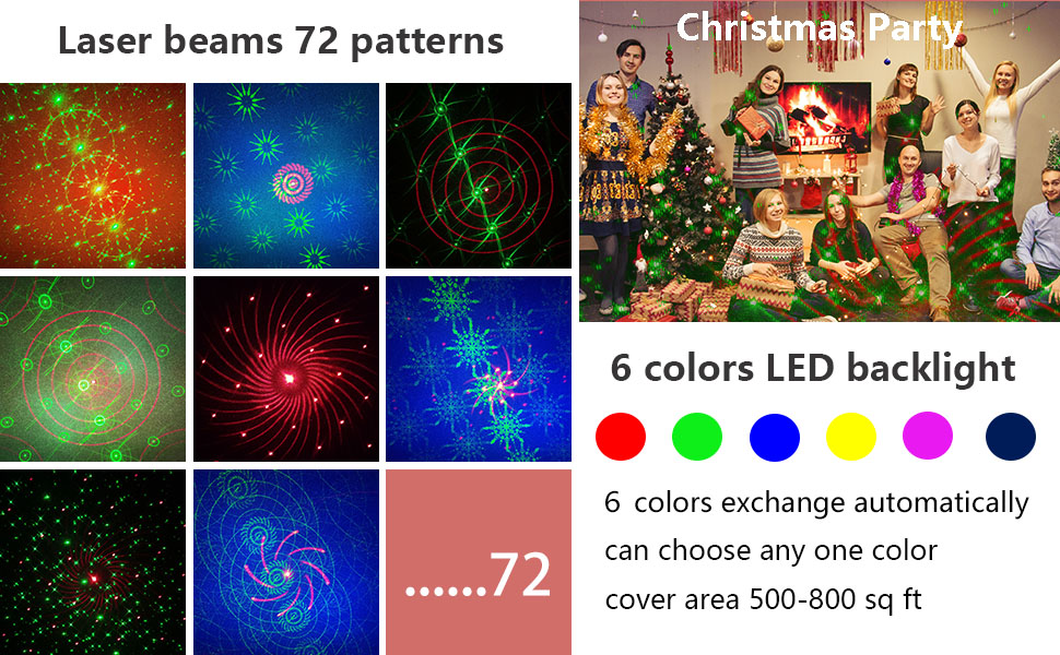 72 patterns laser party light