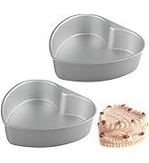 Velicber 2 Pack Heart Shaped Cake Pans, 8 Inch Aluminum Heart Cake Pan, Nonstick Cake Baking Tins...