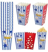 DTFMZOV 36 Pack Large Popcorn Boxes, 7.87x4.13 Inch Cardboard Popcorn Containers, Blue and White ...