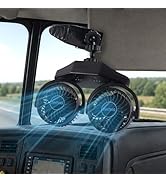 Clip Car Fans, 4" Adjustable Dual Head Clip Car Cooling Fans for Backseat, 360° Rotatable Electri...