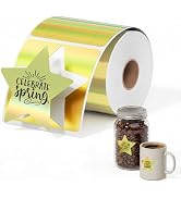 Omezizy 500 Sheets 3 Inch Golden Star Holographic Thermal Labels, Waterproof Self-Adhesive Direct...