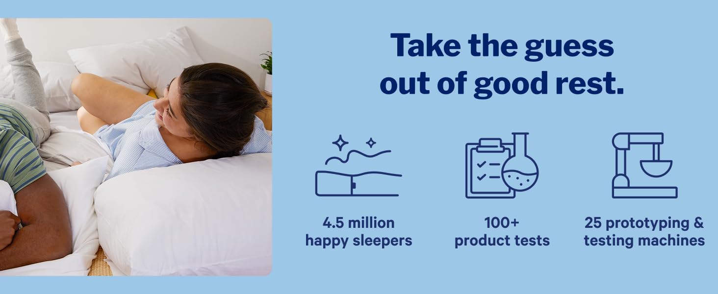 two people lying in bed on pillows with iconography
