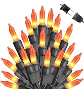 Toodour Orange Halloween Lights, 75ft 300 Count Incandescent String Lights | UL Certified Connect...