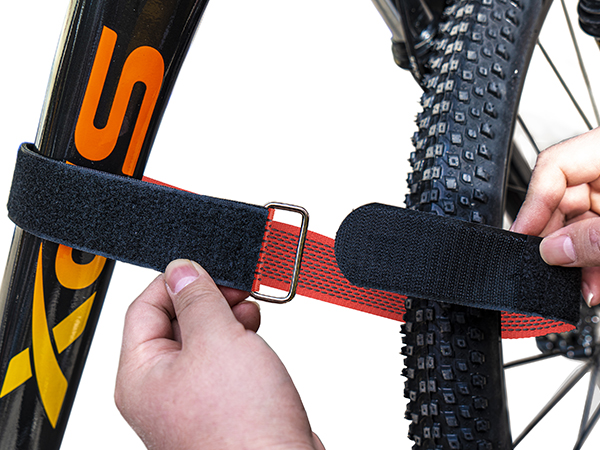 Trilancer Adjustable Bike Wheel Stabilizer Strap with Hook and Loop for Car and Wall Mount