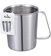 KSENDALO 2 Cup Stainless Measuring Cup, Stainless Pitcher with Marking with Handle, 16 Ounces (0....