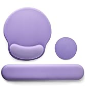 Keyboard Wrist Rest Mouse Pad with Wrist Support, Gaming Mousepad with Non-Slip Base, Ergonomic M...
