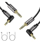J&D (2 Pack) Gold Plated 3.5mm Stereo Audio Aux Jack to Jack Cable 90 Degree Right Angle Compatib...