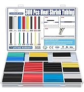 300PCS Heat Shrink Tubing 2:1 6 Colors 11 Sizes Electrical Wire Cable Wrap Assortment Electric In...
