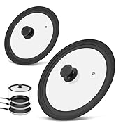 2 Pack Silicone Universal Lid for Pots, Pans & Skillets - Fits 11", 12" & 12.5" and 9", 9.5" & 10...