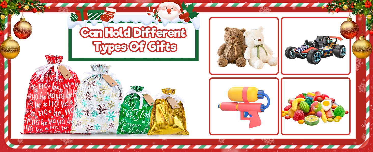 Christmas Drawstring Gift Bags