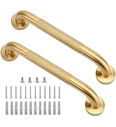Rackickyer Shower Grab Bar, 2 Pack 12 Inch Gold Bathroom Grab Bar, 1.25" Diameter 304 Stainless S...