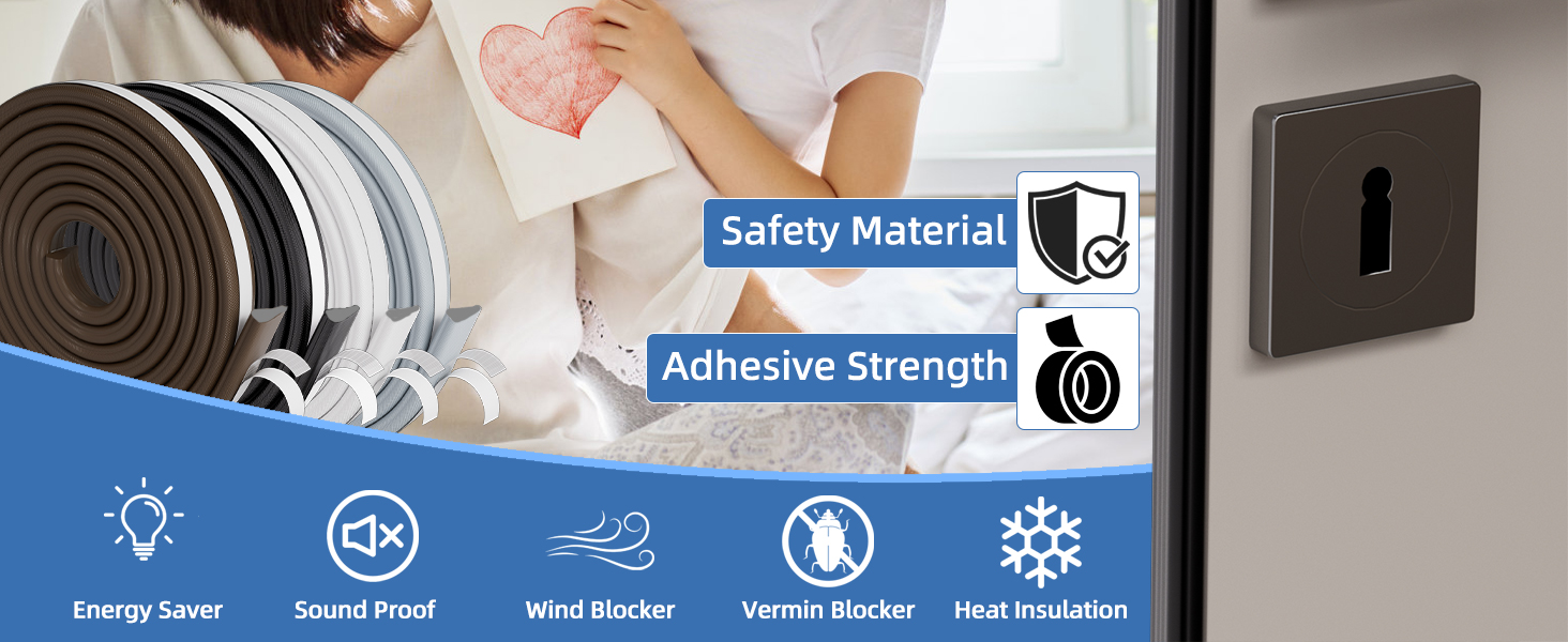 Wedge-Shape Black Foam Window Weather Stripping Door Seal Strip