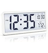 JoFomp 10.5" Large Digital Wall Clock Battery Operated with Backlight, LCD Display Desk Digital C...