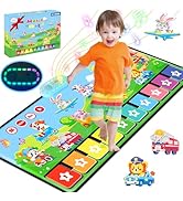 MOMUSE Piano Music Mat with 80 Sounds, Large Animal Car Touch Blanket Playmat Carpet Musical Todd...