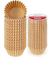 Caperci Heavy Duty Standard Natural Cupcake Liners 150 Counts - Grease-Resistant Paper Muffin Bak...