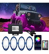 RGB LED Rock Lights, Neon Underglow Kit for Car with App/Remote Control and Voice-Activated Music...