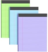 Colored Legal Pads 8.5 x 11, 3 Pack Notepads 8.5 x 11 Wide Ruled Note Pads | Micro Perforated Wri...