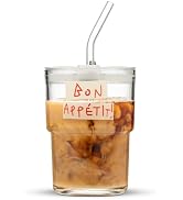 BLUEPOLAR 13oz/400ml Glass Water Tumbler with Straw and Lid Sealed Carry On Thick Wall Iced Coffe...