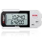 3DTriSport Walking 3D Pedometer with Clip & Strap, eBook Included | 30 Days Memory, Accurate Step...