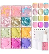 Beetles Press On ToeNails Kit - Glitz Spectrum | 288Pcs 12 Colors Short Square Press On Nails | 1...