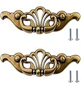 ARTiFiXPRO 2 Pcs Antique Brass Bail Drawer Pulls 3.5 Inch Hole to Hole Vintage Cabinet Handles 6 ...