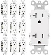 Baomain 10-Pack Receptacle, 20A 125V 2 Pole 3 Wire Electrical Wall Outlet, Tamper Resistant, Self...