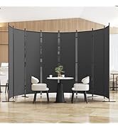 Helios&Hestia 8-Panel 6 ft Tall Indoor Folding Room Divider, Portable Privacy Screen, Freestandin...