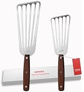 2 Pack Fish Spatula Turner, Stainless Steel Slotted Spatulas for Flipping, Turning, Frying & Gril...