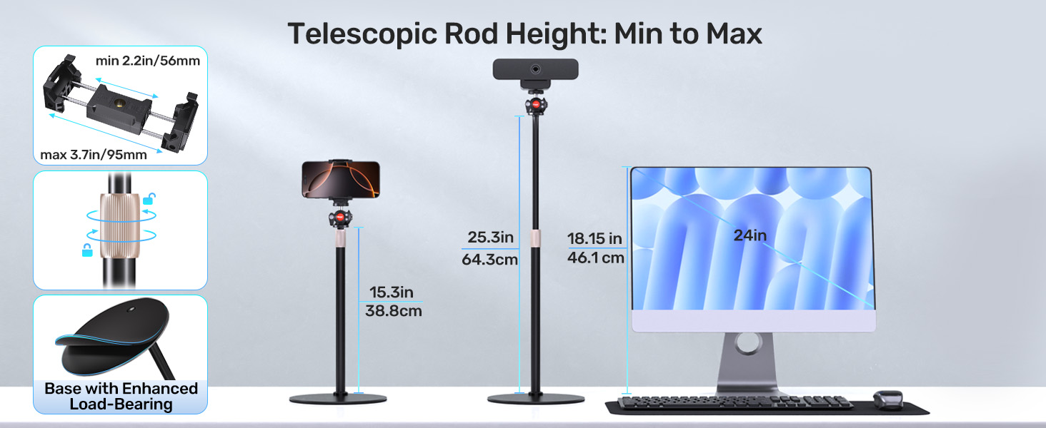 webcam stand with phone holder